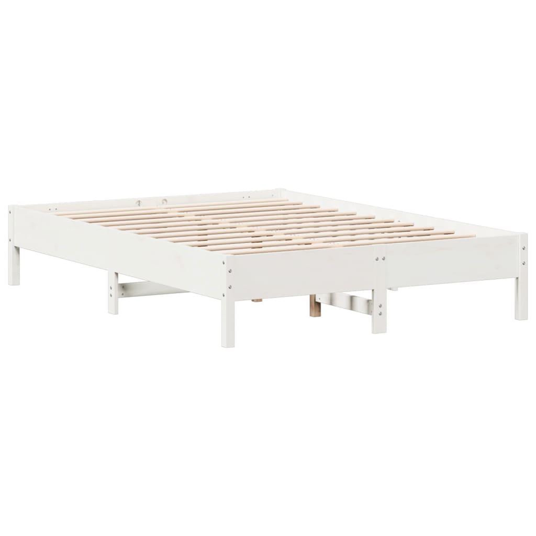 Voir la diapositive 2 : VIDAXL Cadre de lit sans matelas blanc 140x200 cm bois de pin massif