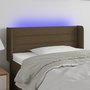 Voir la diapositive 1 : VIDAXL Tete de lit a LED Marron fonce 83x16x78/88 cm Tissu
