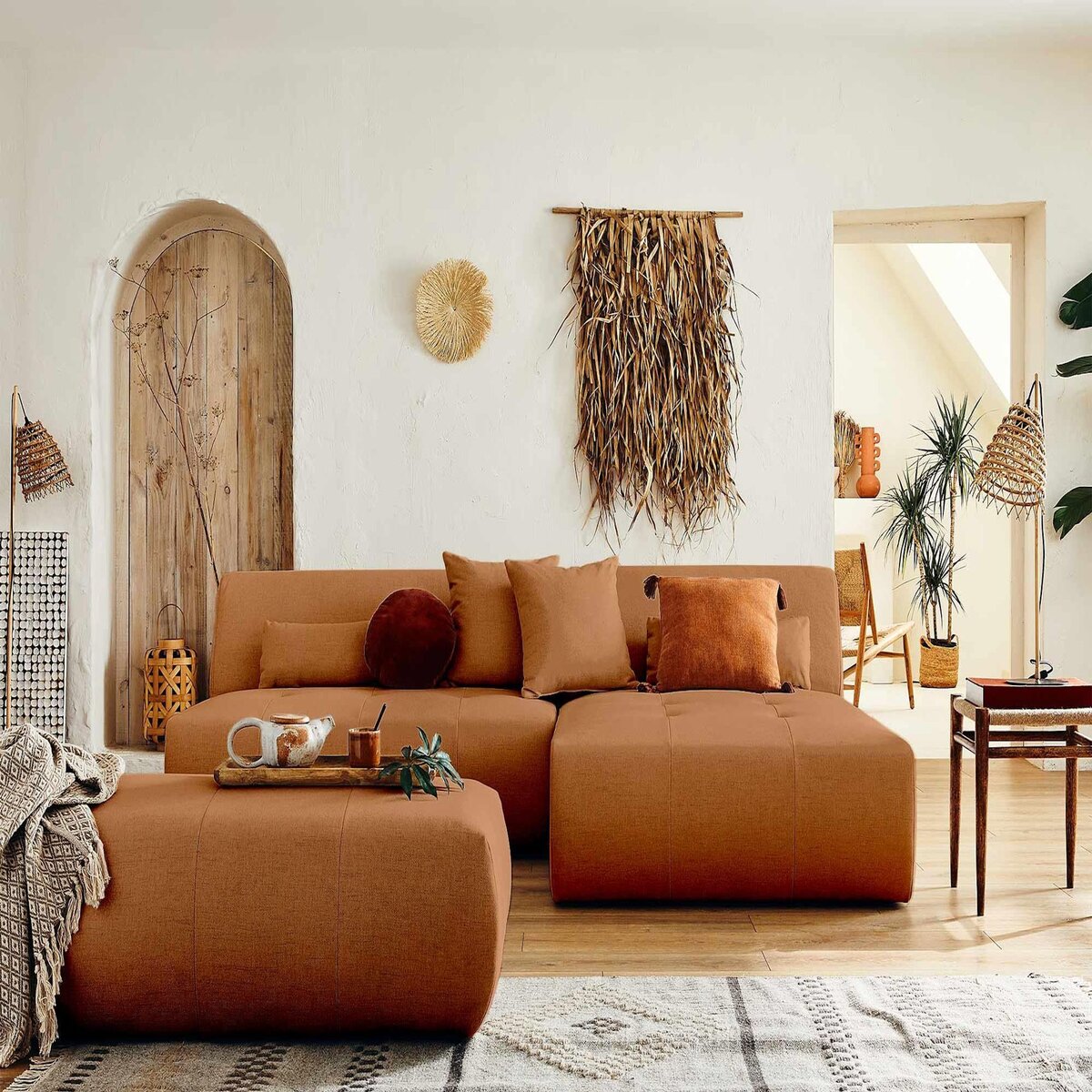 LISA DESIGN Onyx - canapé modulable d'angle réversible 4 places - en tissu