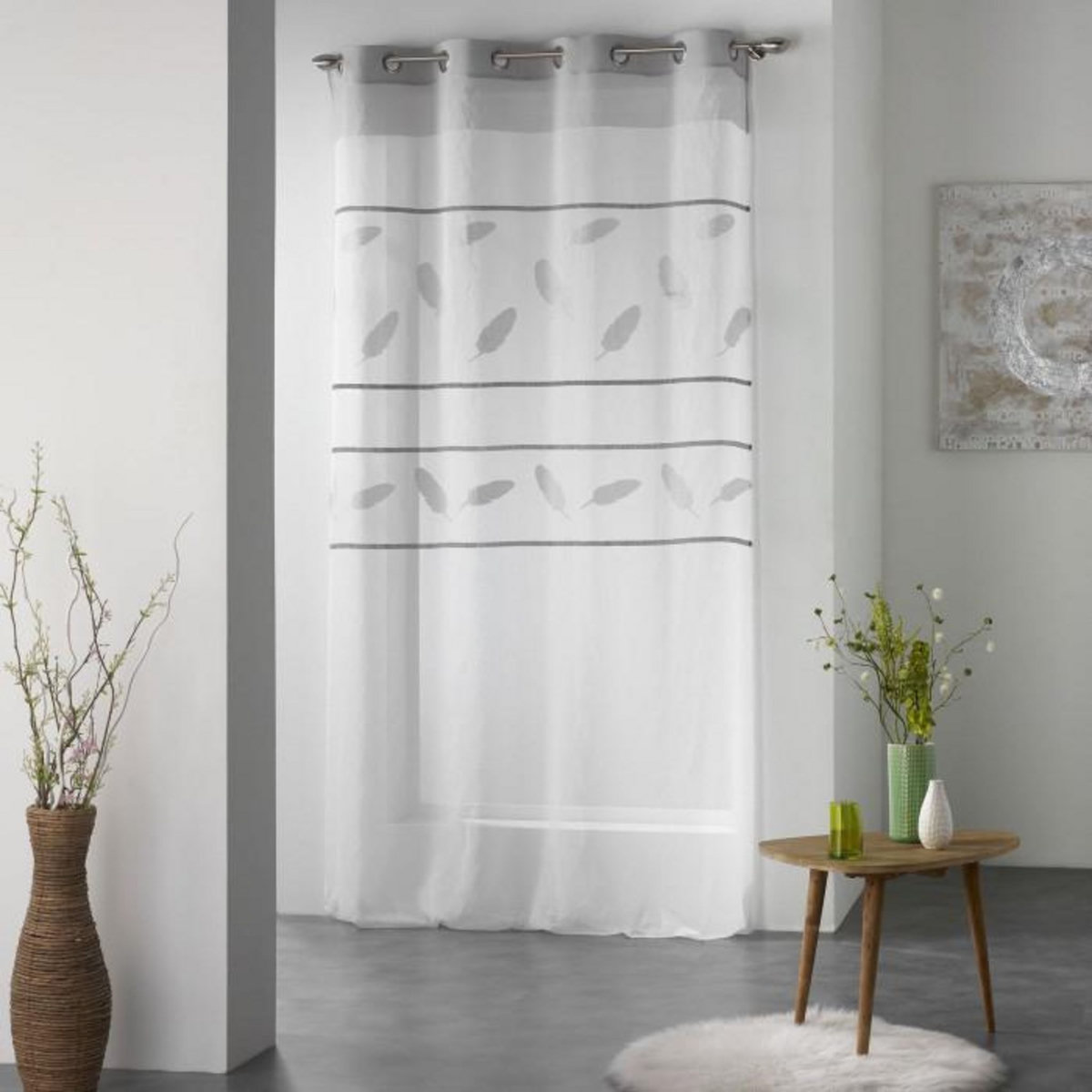 Paris Prix Rideau Voilage  Teora  140x260cm Gris