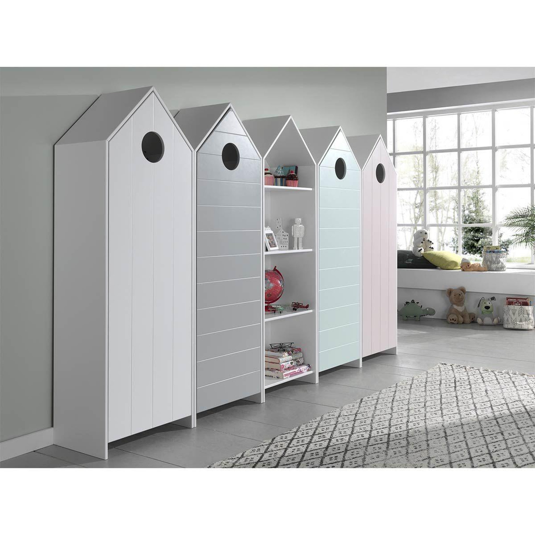 Paris Prix Pack - étagère enfant & 4 armoires  casami  multicolore