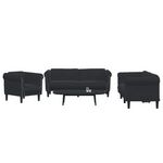 VIDAXL Ensemble de canapes 3 pcs noir velours