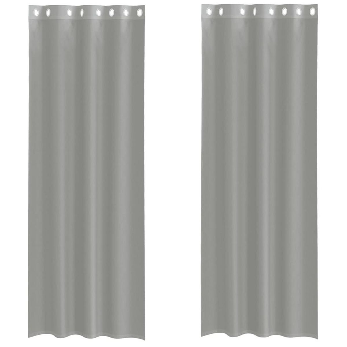 VIDAXL Rideaux en voile avec œillets 2 pcs gris clair 140x260 cm