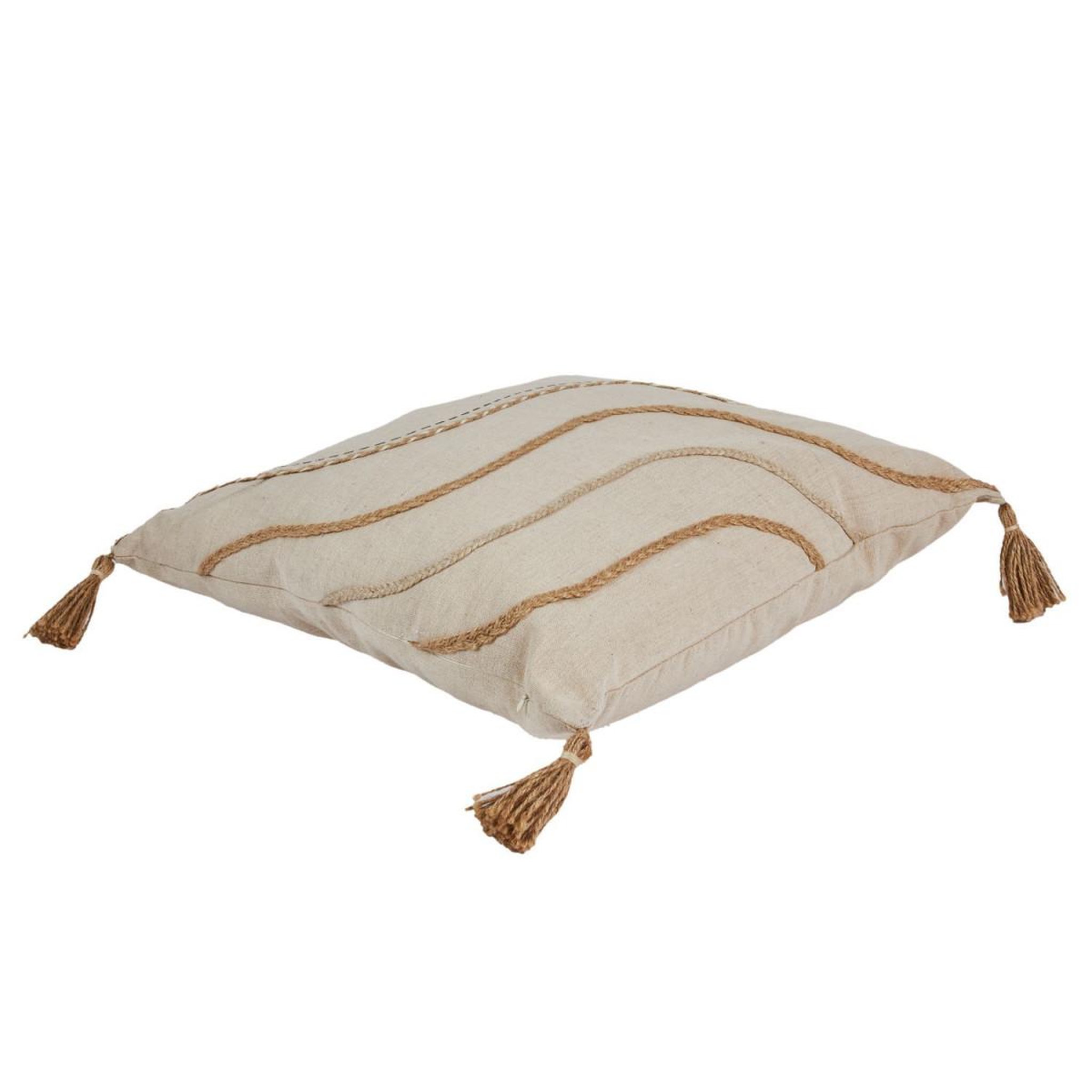Voir la diapositive 3 : The Home Deco Factory Coussin à pompons  natural crush  40x40cm beige