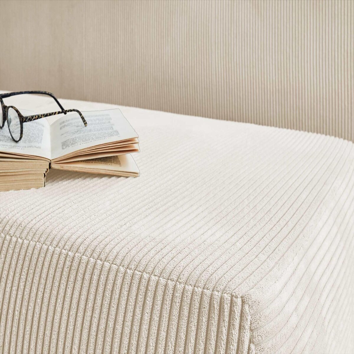 BEST MOBILIER Cristal - canapé 3 places - convertible avec coffre - en velours côtelé