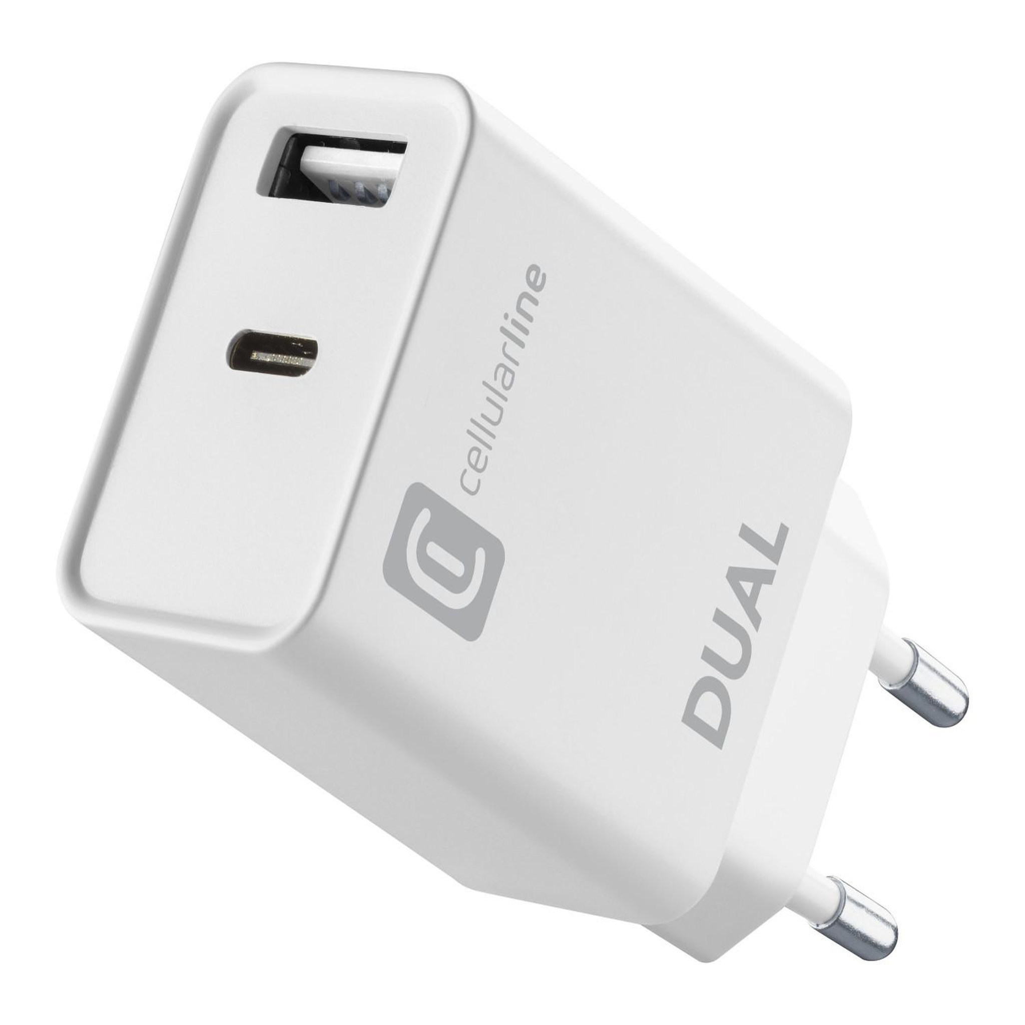 Voir la diapositive 2 : CELLULAR LINE Cellularline dual charger - iphone 8 or later