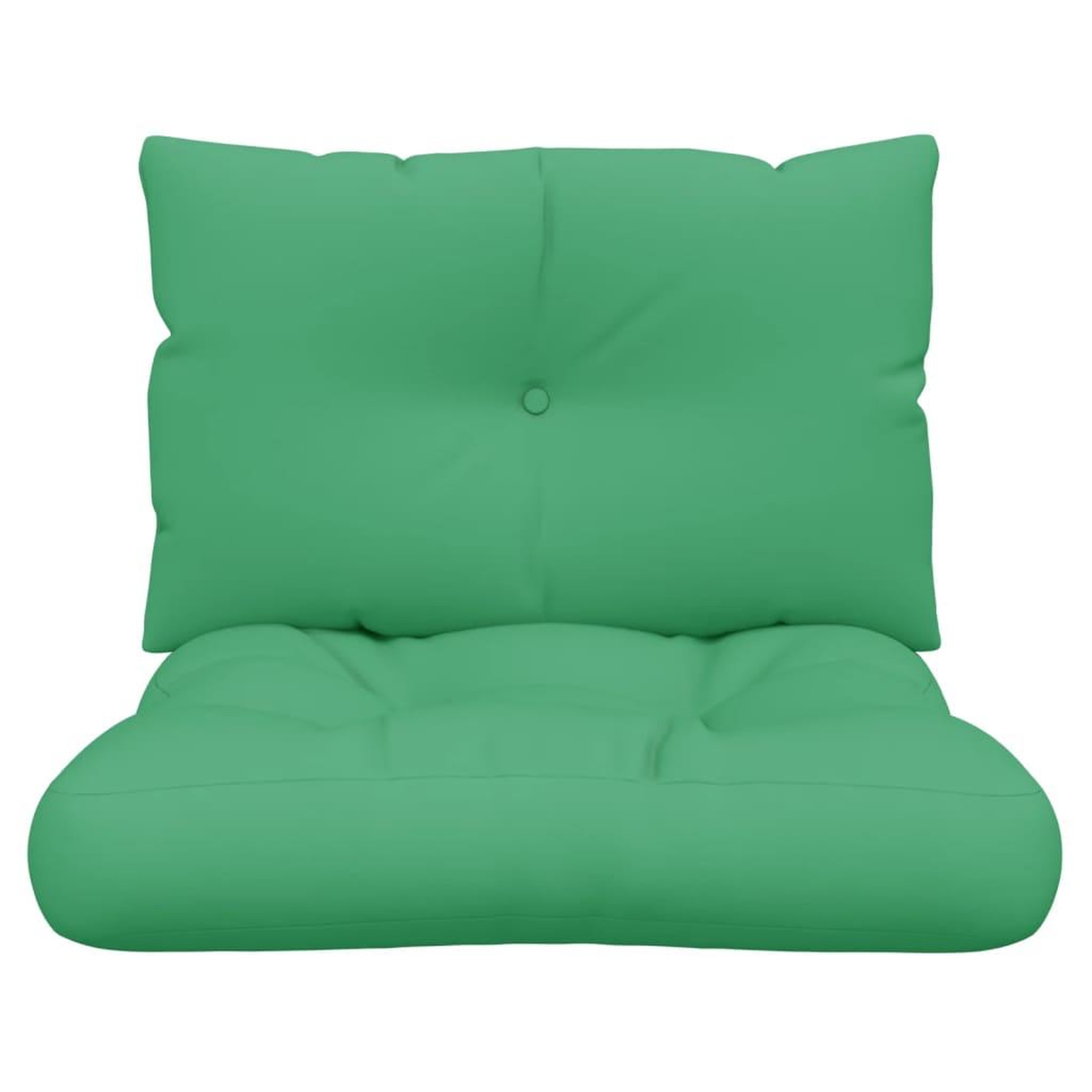 Voir la diapositive 5 : VIDAXL Coussins de palette lot de 2 vert tissu