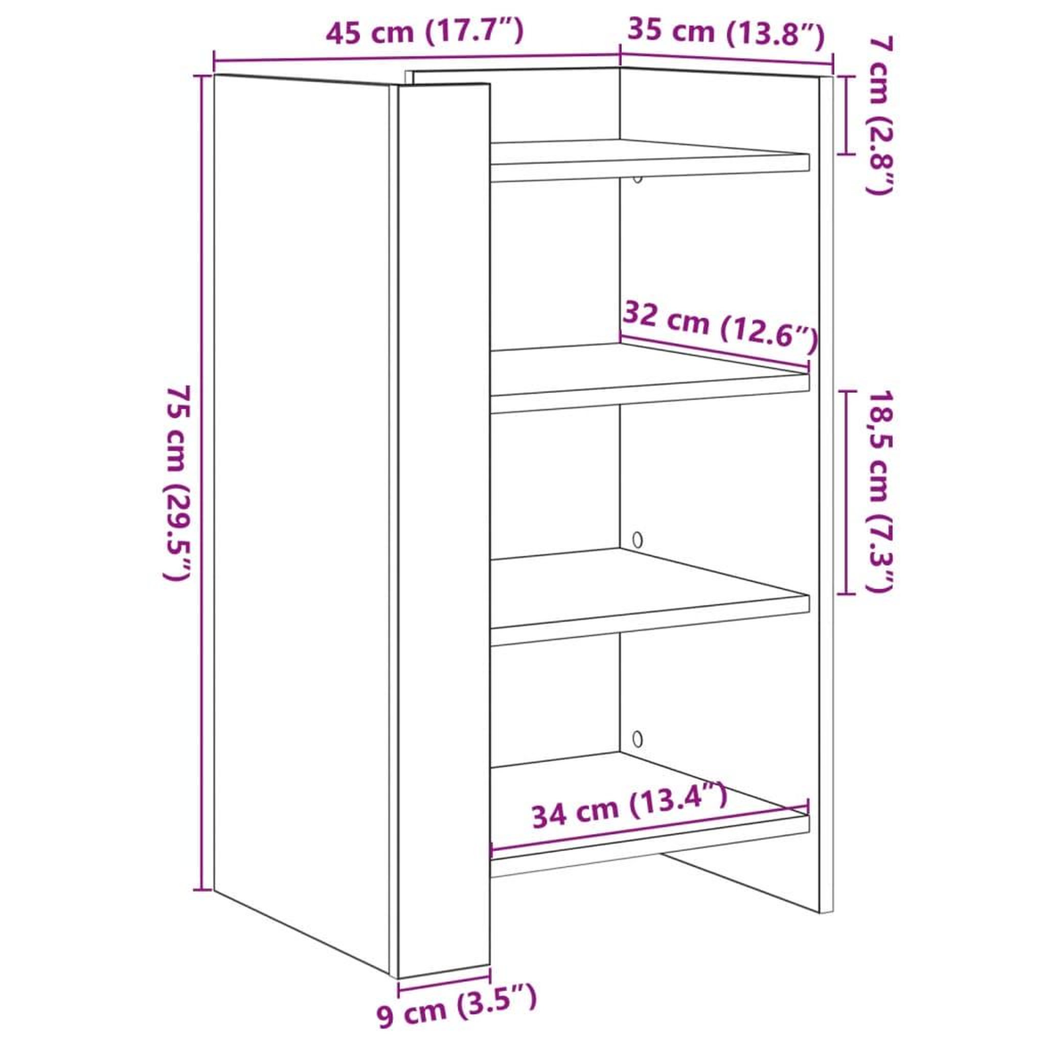 Voir la diapositive 6 : VIDAXL Buffet chene fume 45x35x75 cm bois d'ingenierie