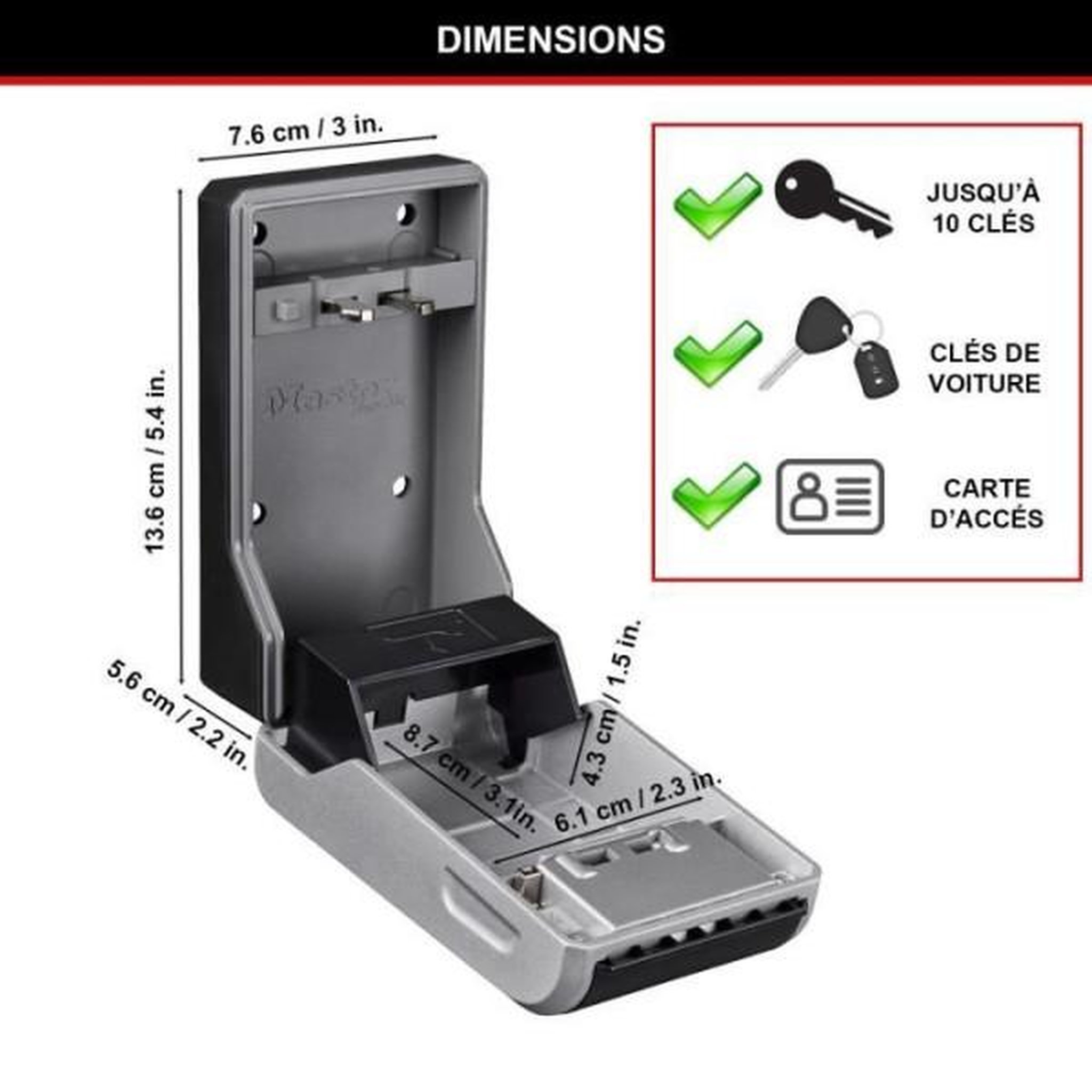 Voir la diapositive 4 : Master lock Armoire de sécurité masterlock boîte a clés 5481eurd format l
