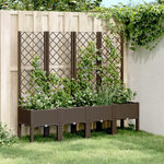 VIDAXL Jardiniere avec treillis marron 160x40x142 cm PP