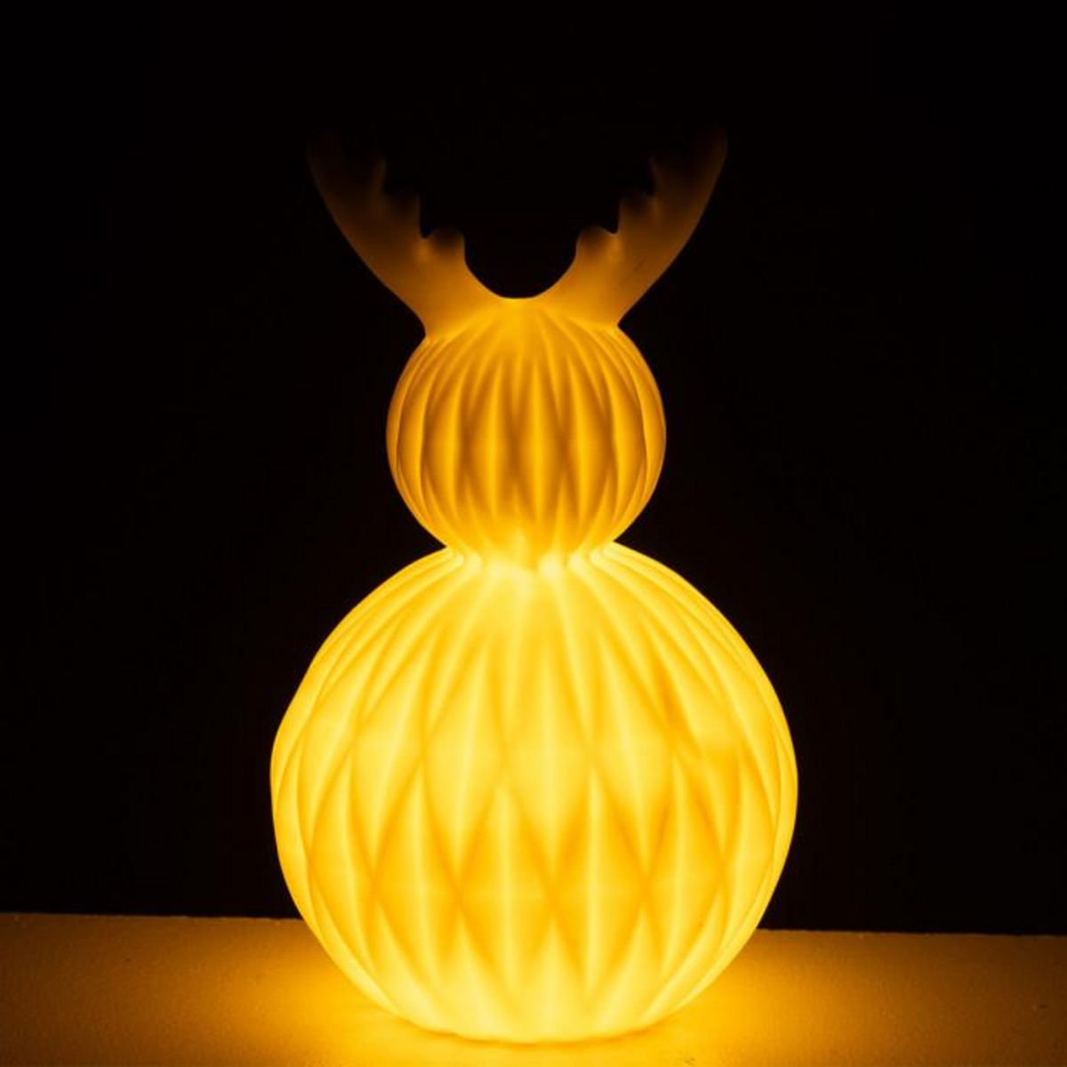 Paris Prix Lampe à Poser LED en Porcelaine  Renne  23cm Blanc