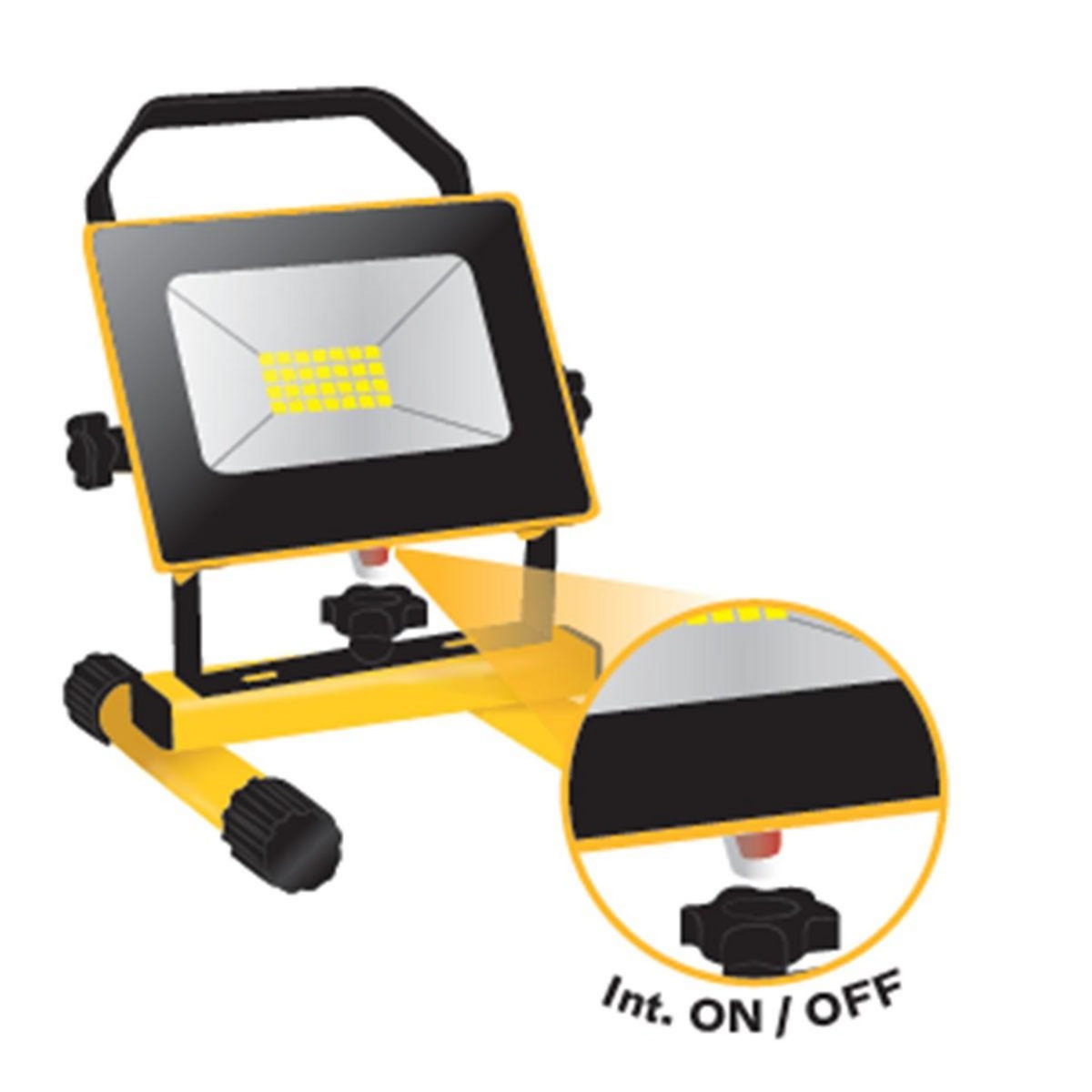 ASLO Projecteur LED portable 30W 2700Lm 6500K Extérieur/Intérieur IP65 ASLO