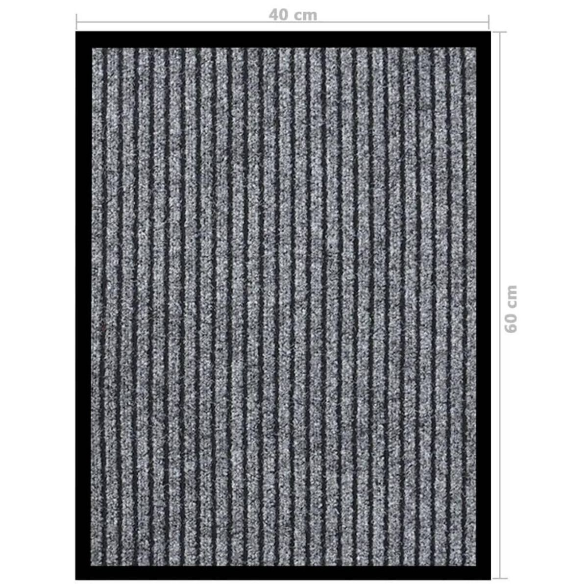 VIDAXL Paillasson raye Gris 40x60 cm