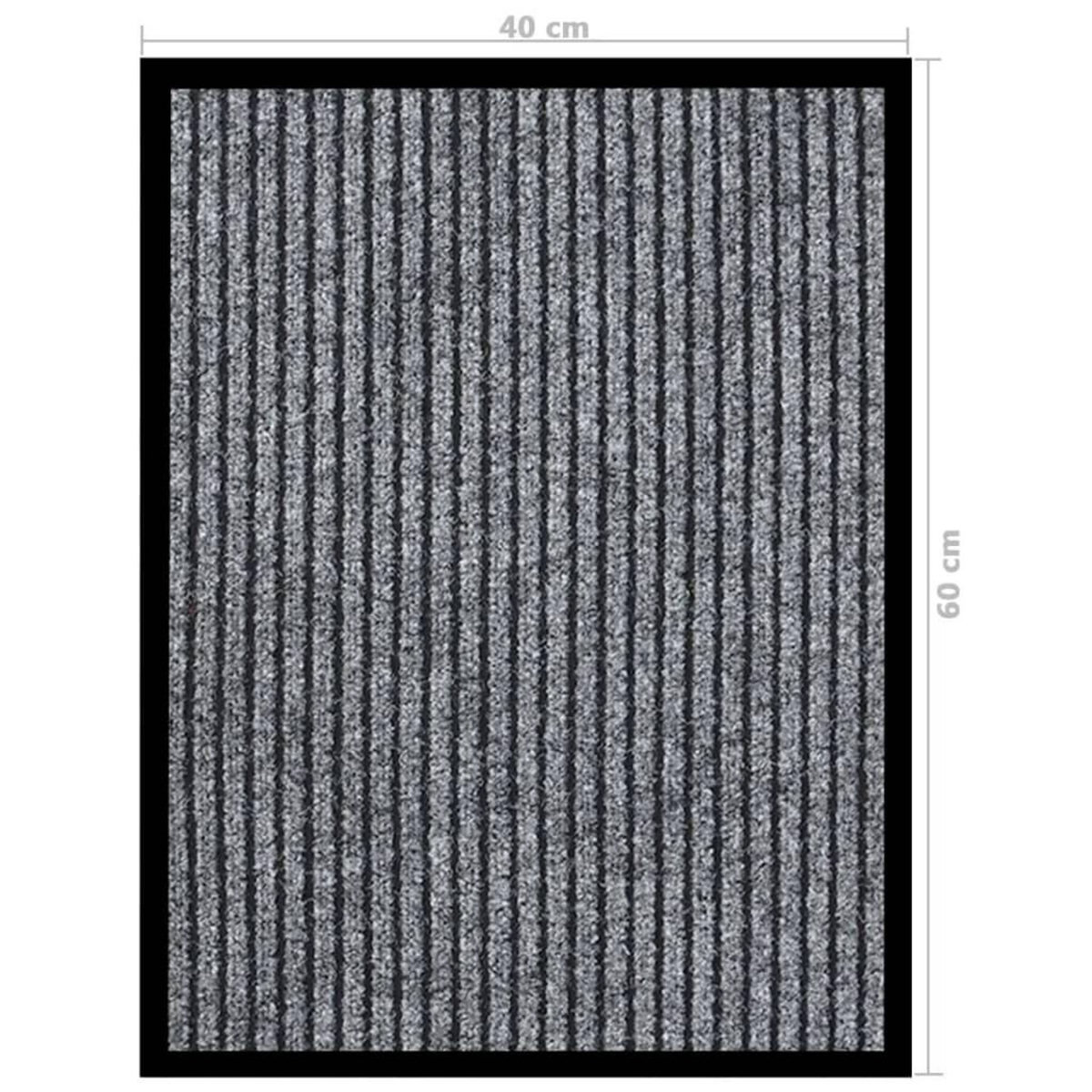 VIDAXL Paillasson raye Gris 40x60 cm