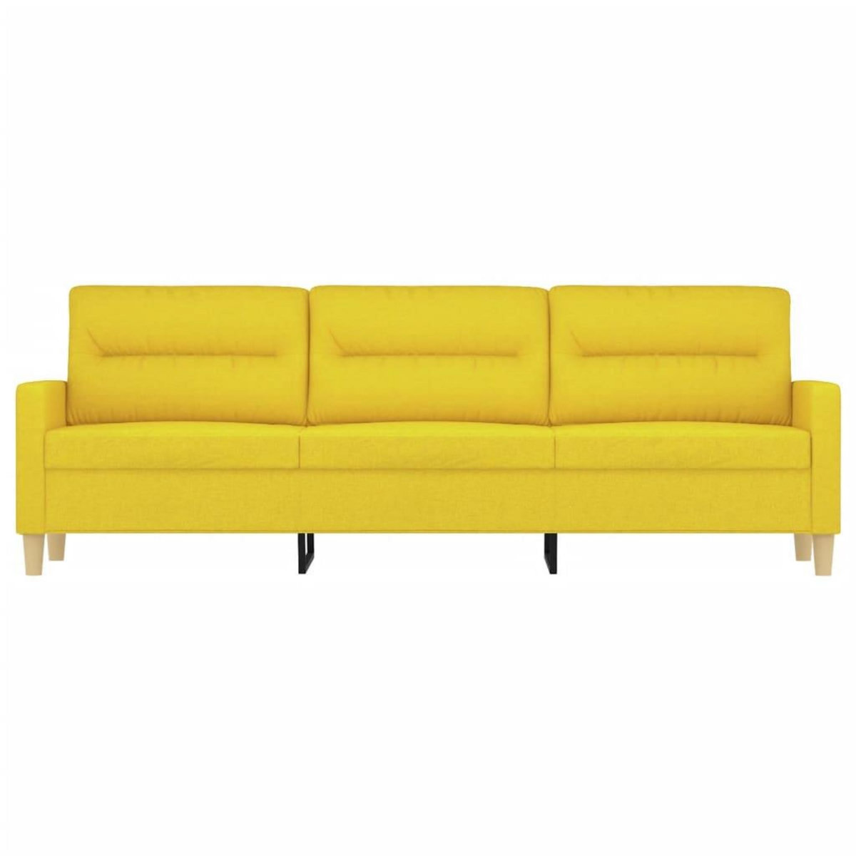 VIDAXL Canape a 3 places Jaune clair 180 cm Tissu