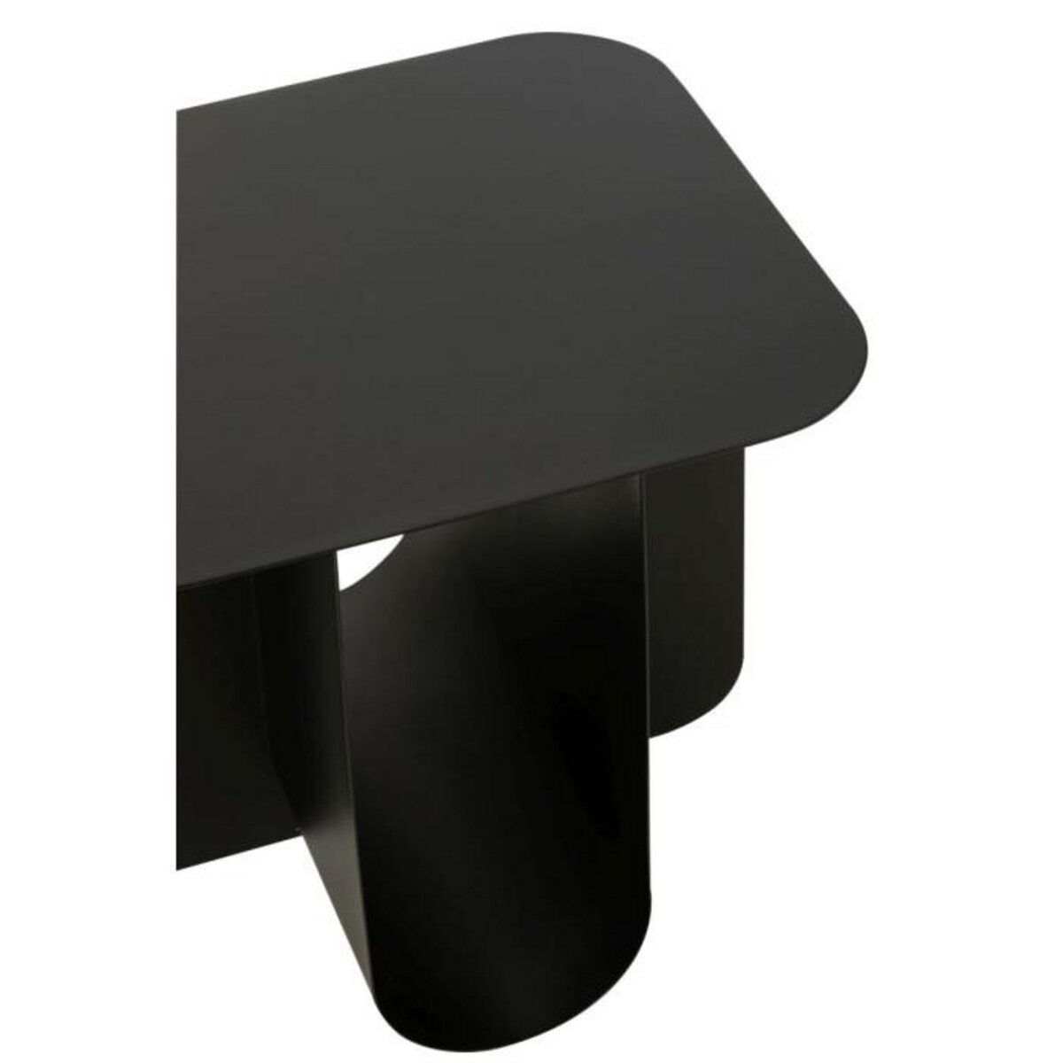 Paris Prix Table d'Appoint Carrée en Métal  Reva  39cm Noir