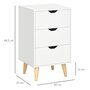 Voir la diapositive 3 : HOMCOM Meuble de rangement chiffonnier 3 tiroirs design scandinave piètement effilé incliné bois pin panneaux blanc