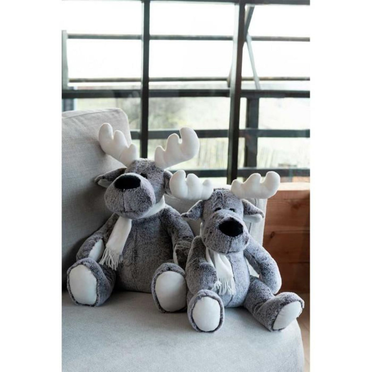 Paris Prix Peluche Enfant  Elan  35cm Gris & Blanc
