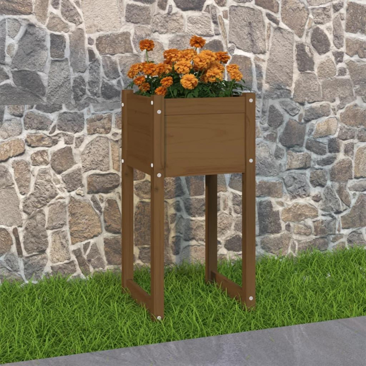 VIDAXL Jardiniere Marron miel 40x40x81 cm Bois massif de pin