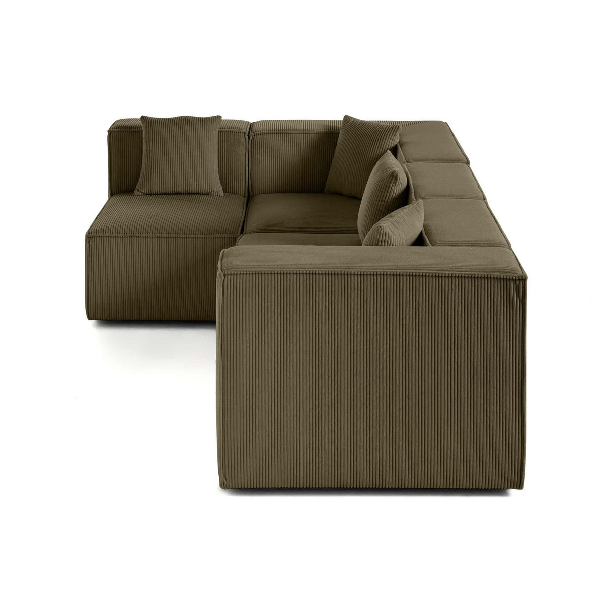 LISA DESIGN Arty - canapé modulable d'angle gauche 4 places - en velours côtelé