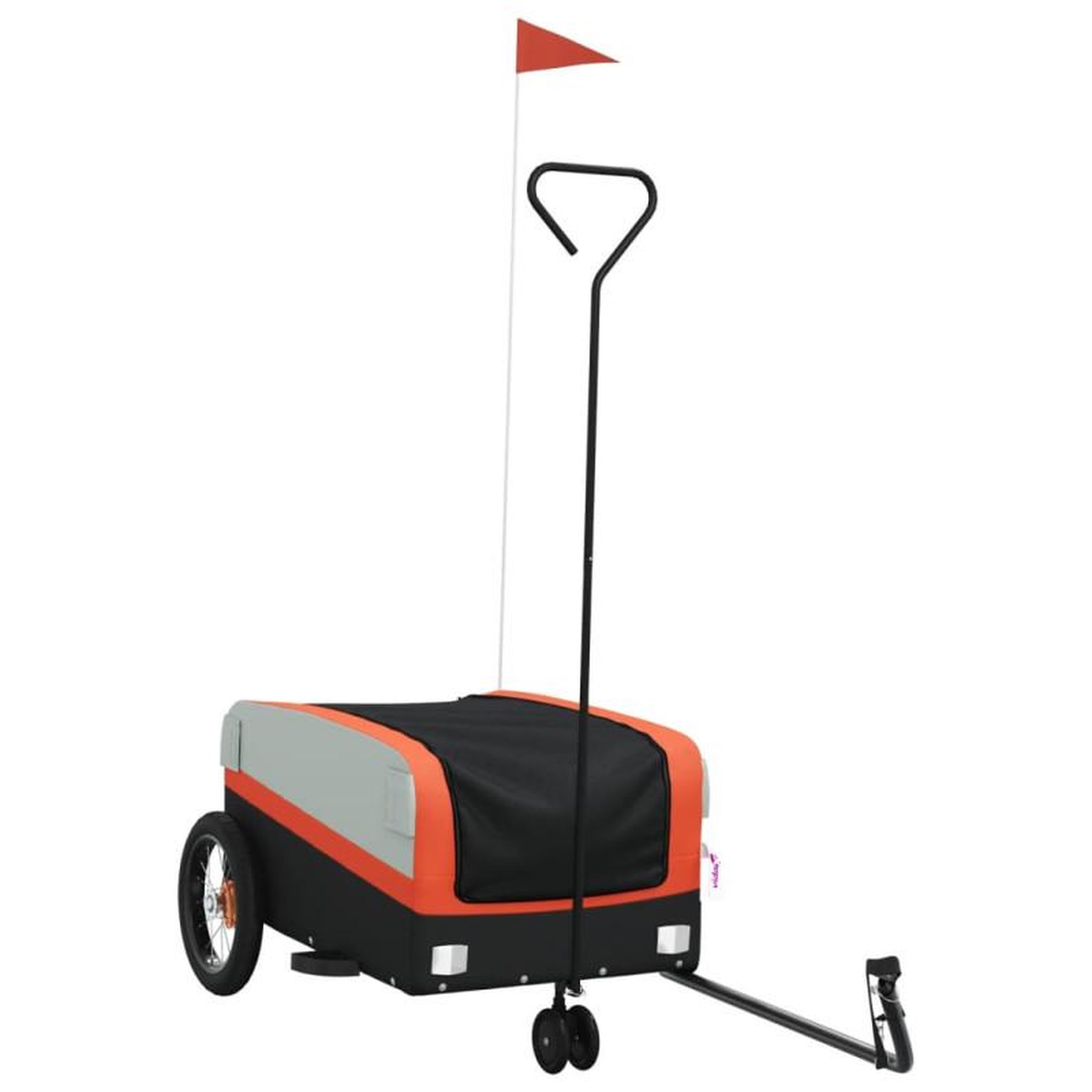 Voir la diapositive 2 : VIDAXL Remorque de vélo noir et orange 30 kg fer