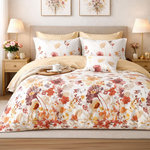 Home collection Parure housse de couette 3 pcs 240x220 cm en percale de coton 80 fils Héliane