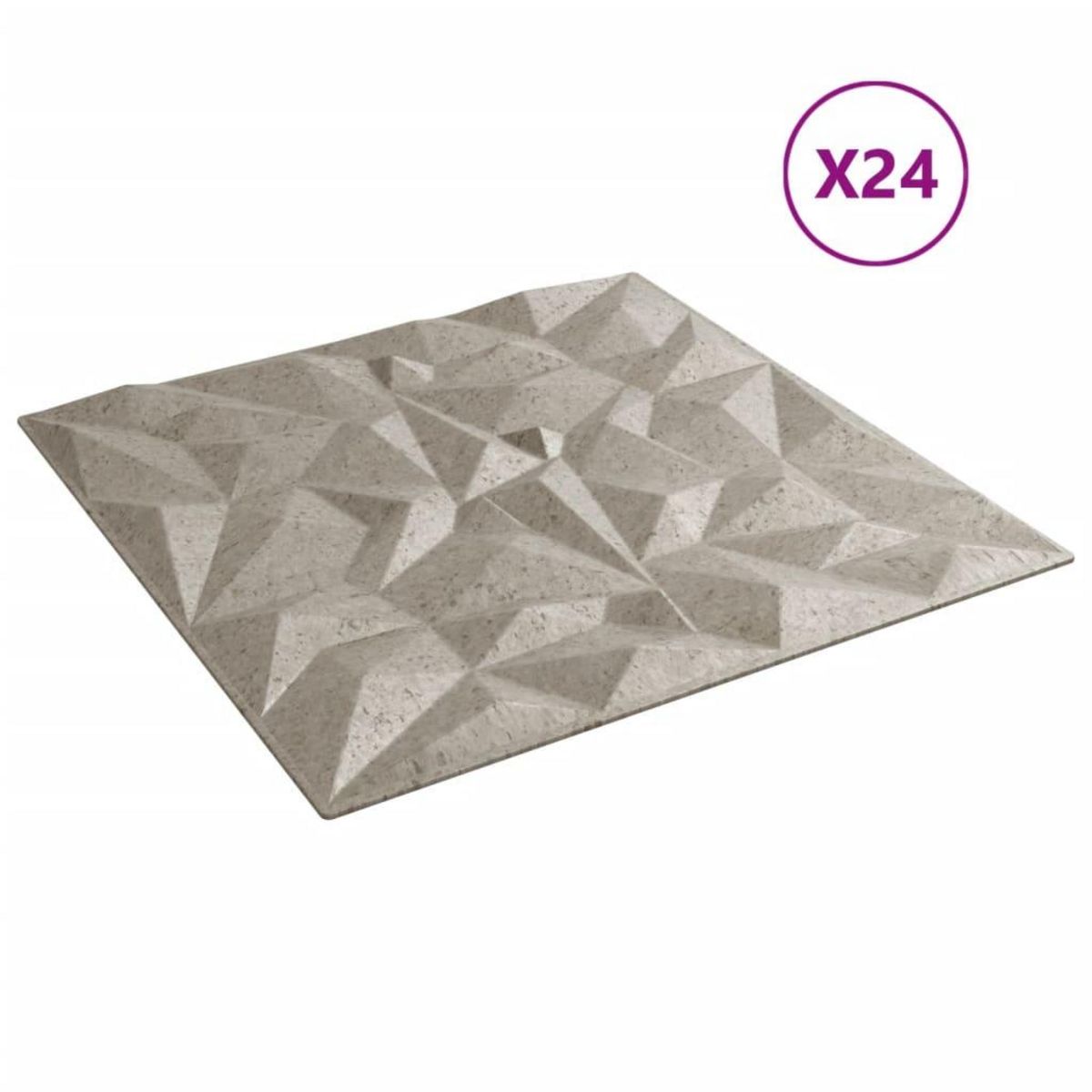 VIDAXL Panneaux muraux 24 pcs beton 50x50 cm XPS 6 m² amethyste