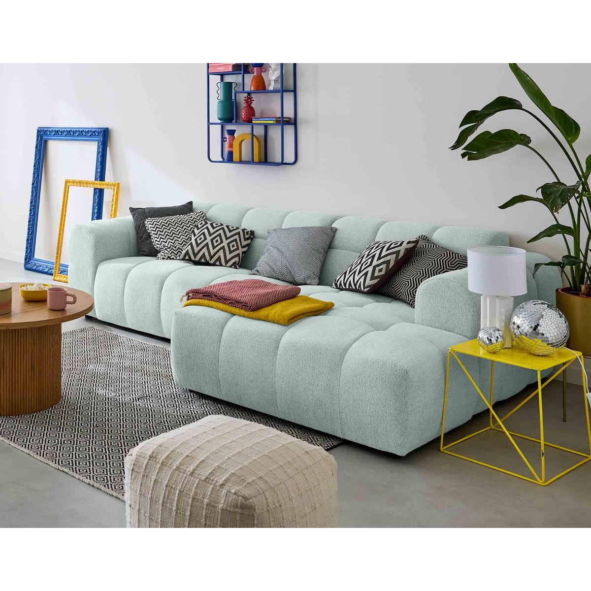 LISA DESIGN Ray - canapé d'angle droit - 4 places - en tissu texturé