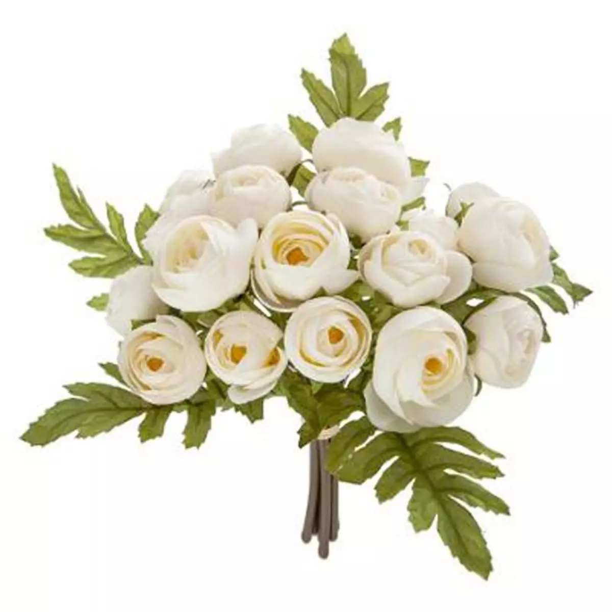  Bouquet de Fleurs  18 Minis Camélias  30cm Blanc
