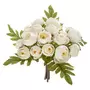  Bouquet de Fleurs  18 Minis Camélias  30cm Blanc