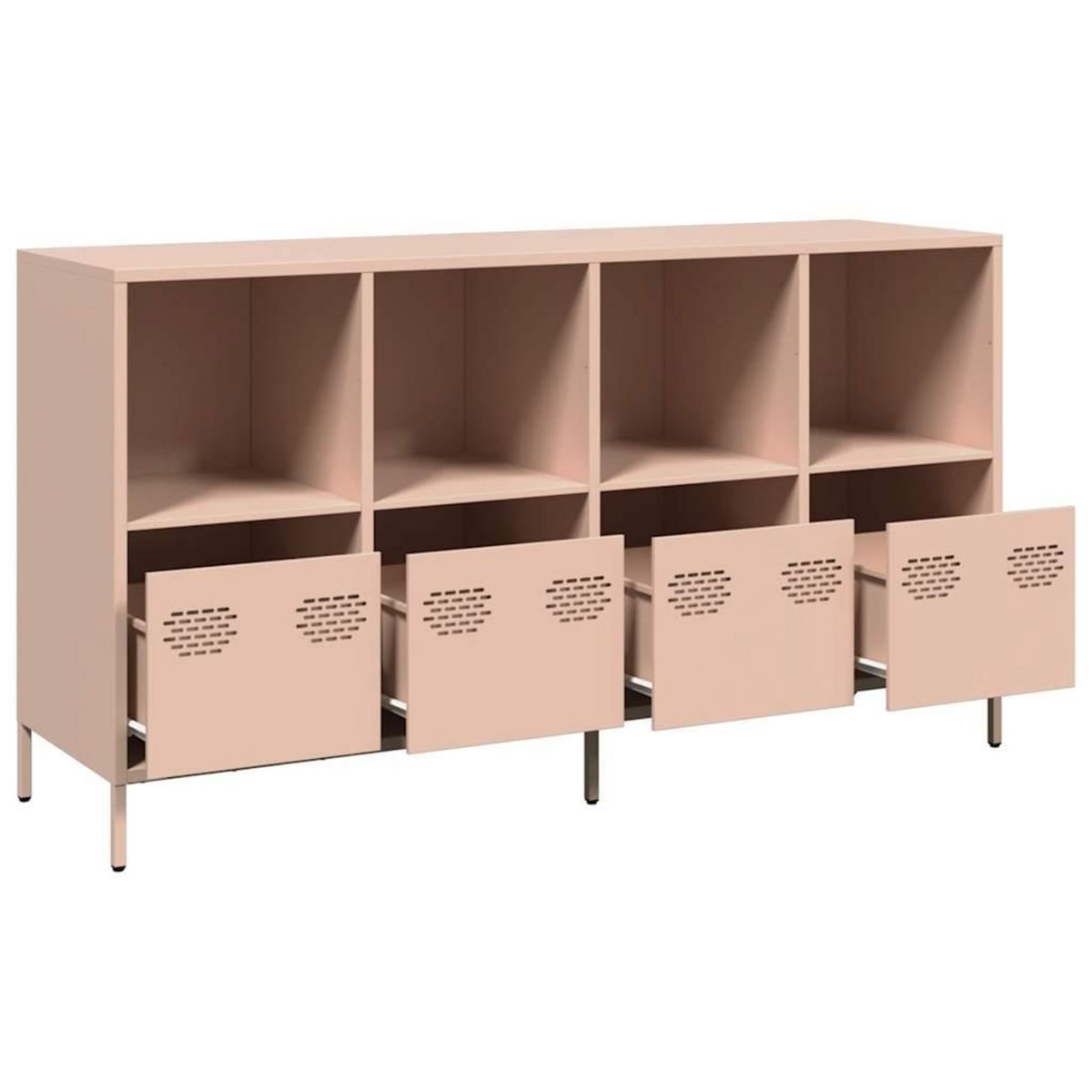 VIDAXL Buffet rose 135x39x73,5 cm acier lamine a froid