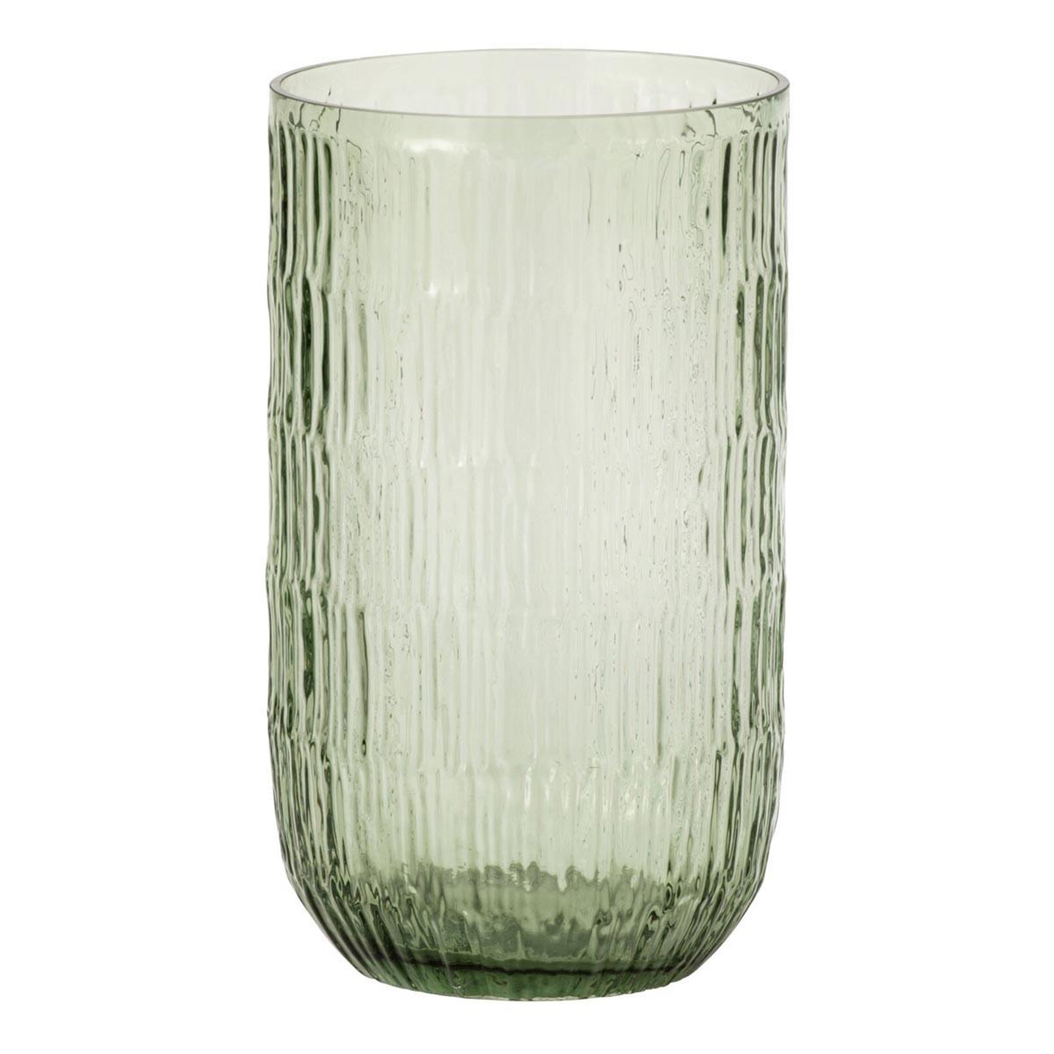 J-LINE Vase strié en verre  kyoto  31cm vert