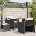 VIDAXL Salon de jardin 4 pcs avec coussins noir resine tressee