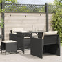Voir la diapositive 1 : VIDAXL Salon de jardin 4 pcs avec coussins noir resine tressee