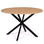 Voir la diapositive 3 : ID MARKET Ensemble table à manger ronde ALIX 110 cm bois et noir et 4 chaises SARA noires