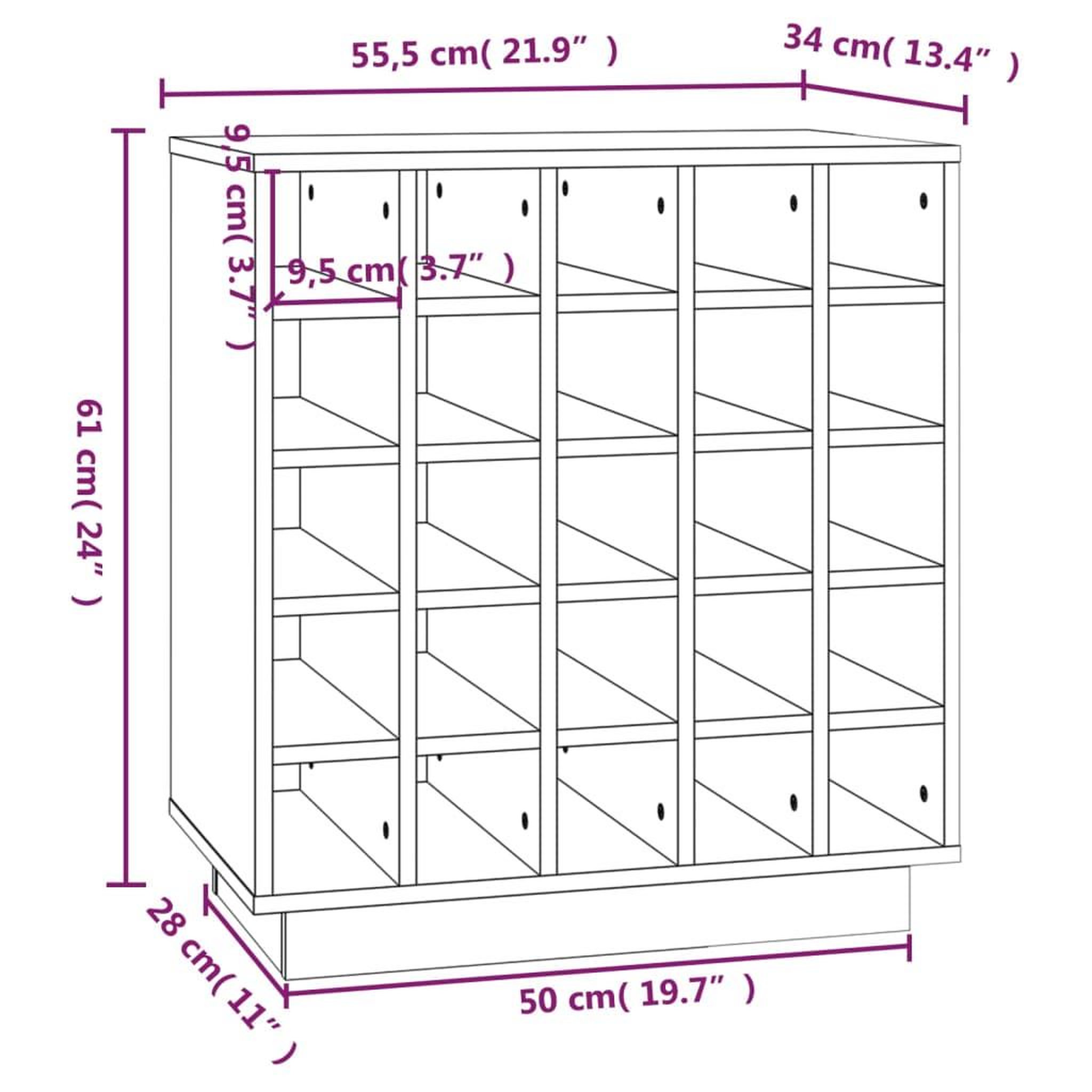 Voir la diapositive 6 : VIDAXL Armoire a vin Noir 55,5x34x61 cm Bois de pin massif