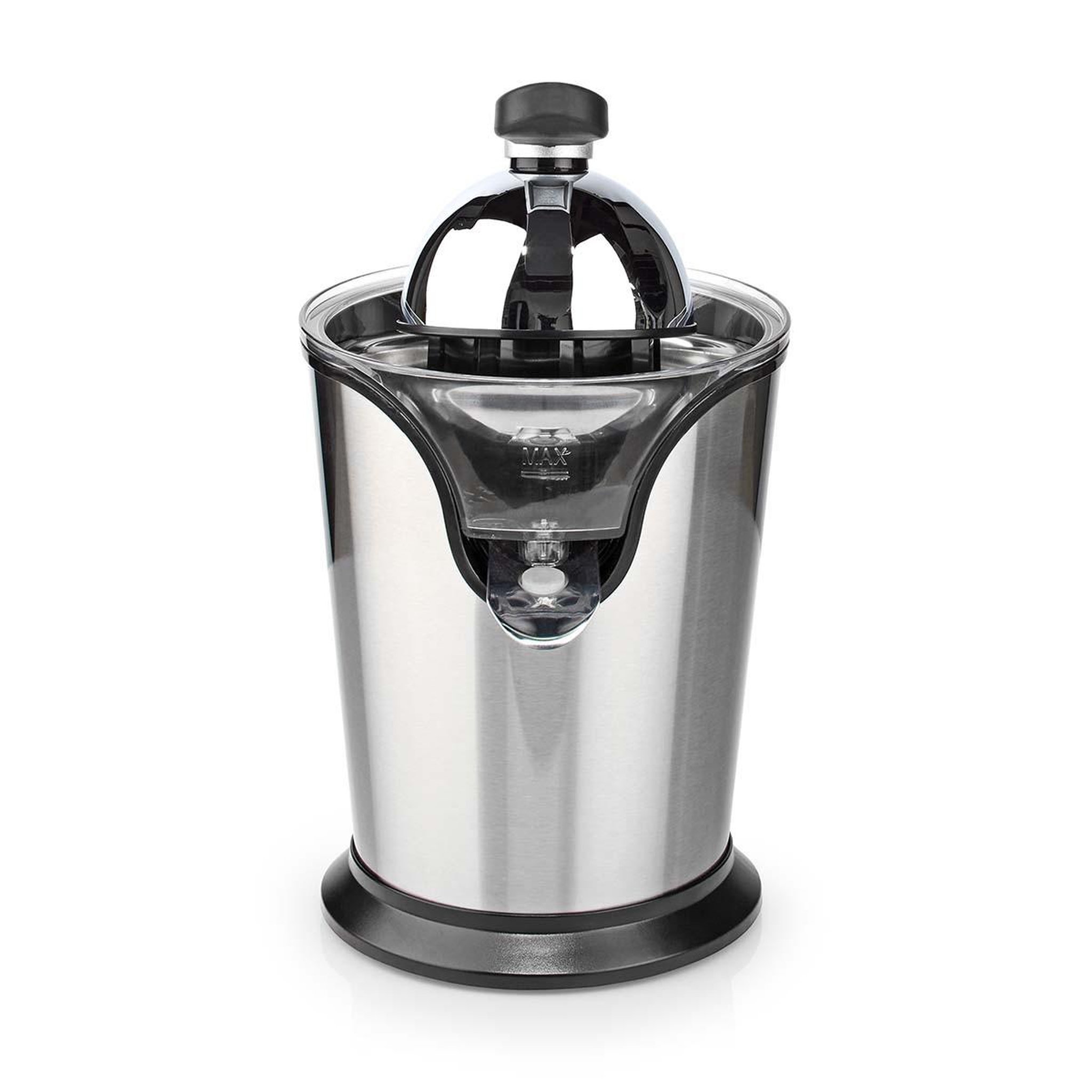 NEDIS Presse-agrumes 100W Inox Silencieux Levier Bec Anti goutte 2 cones Haute Qualité NEDIS