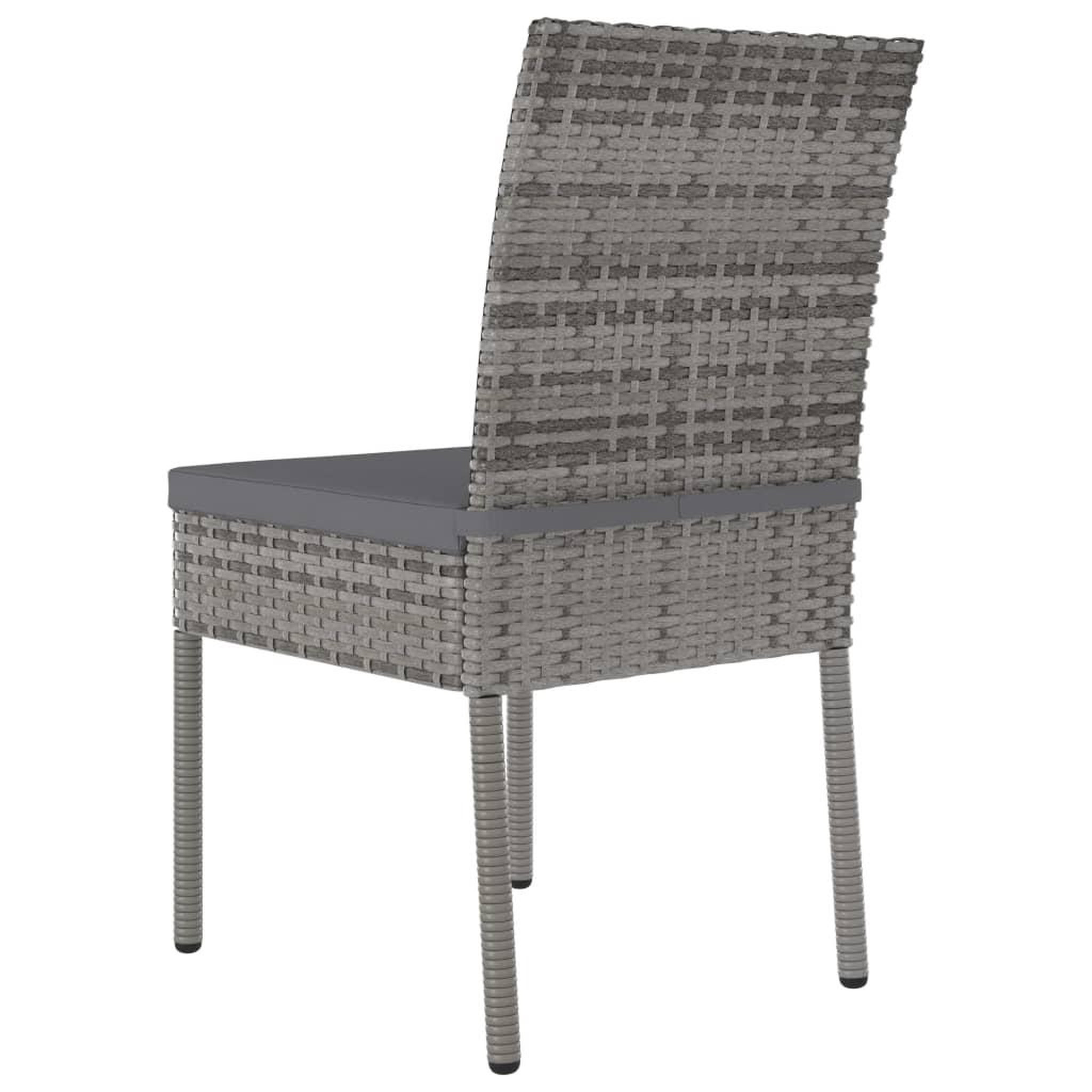 Voir la diapositive 4 : VIDAXL Chaises a manger de jardin lot de 4 Resine tressee Gris