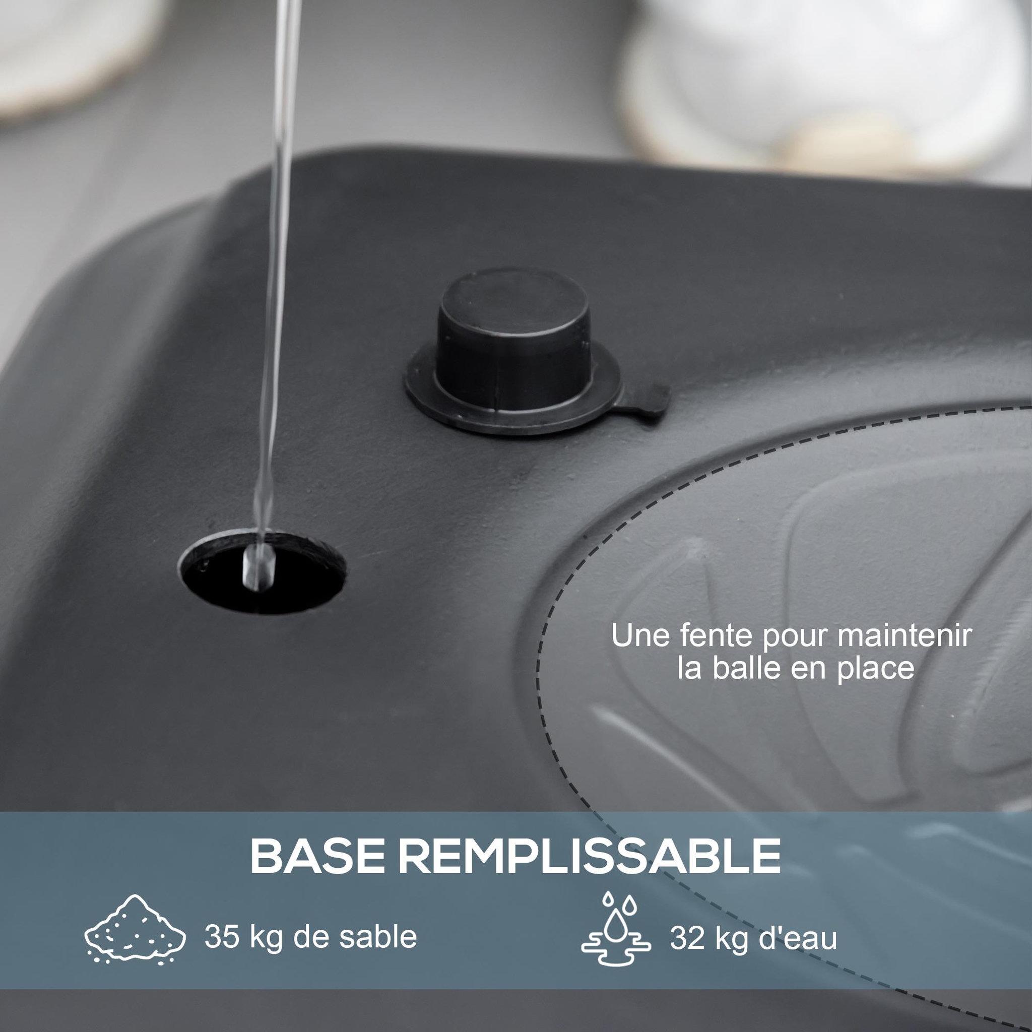Voir la diapositive 6 : HOMCOM Panier de basketball sur pied hauteur réglable h.182-213/220-250 cm lestage roulettes noir