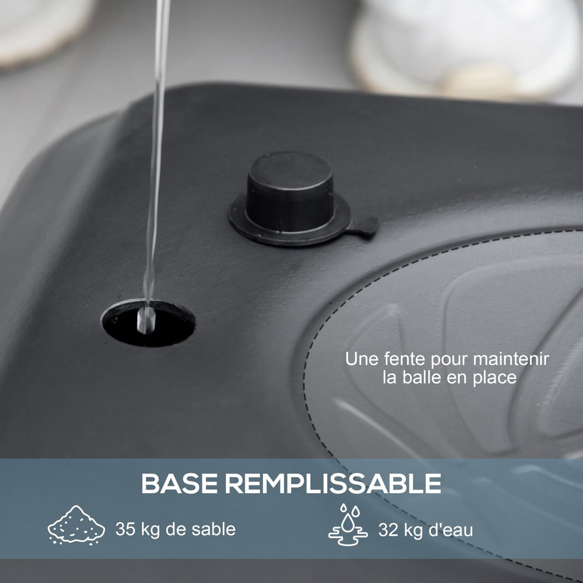 HOMCOM Panier de basketball sur pied hauteur réglable H.182-213/220-250 cm lestage roulettes noir