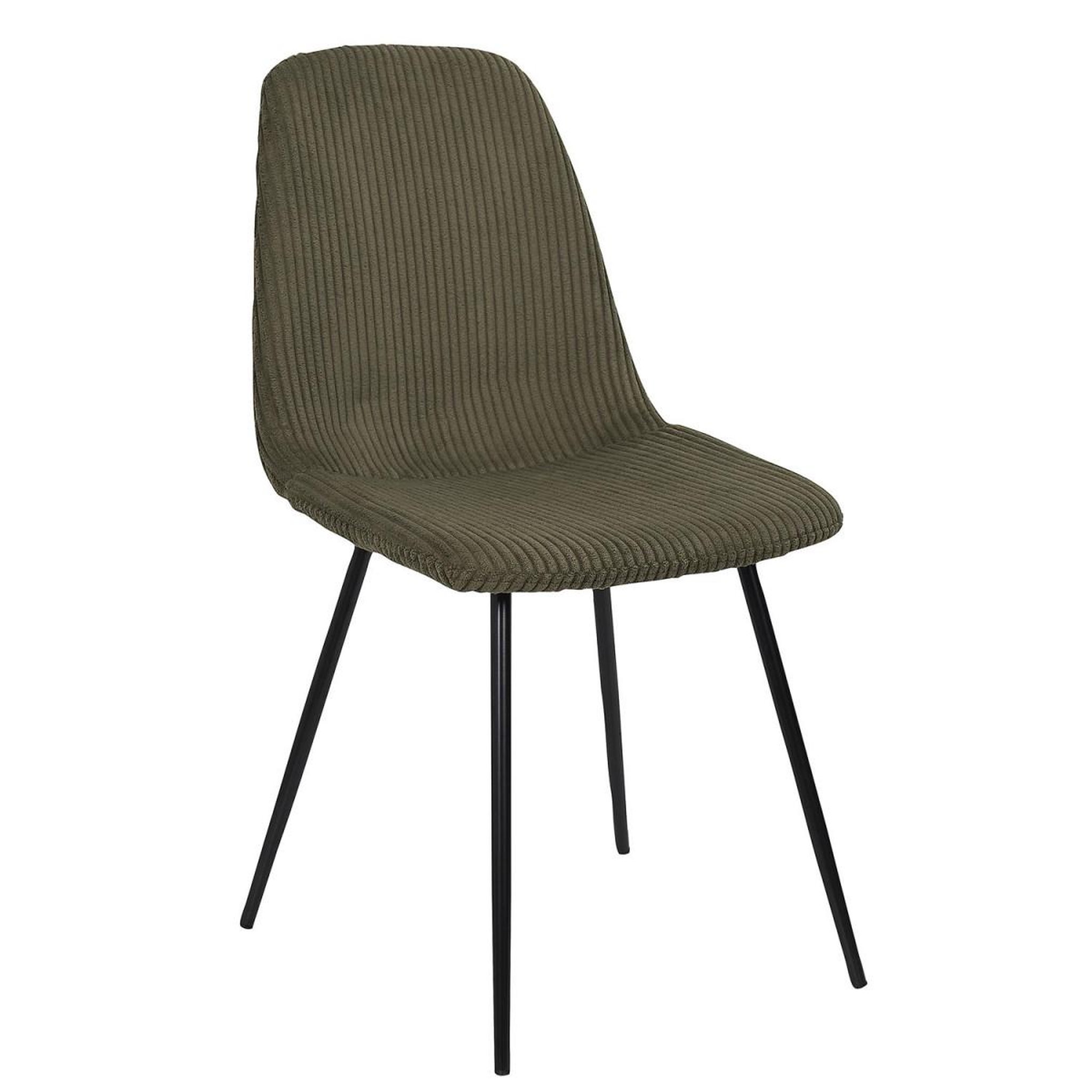 Voir la diapositive 2 : The Home Deco Factory Lot de 4 chaises côtelé  scott  84cm vert