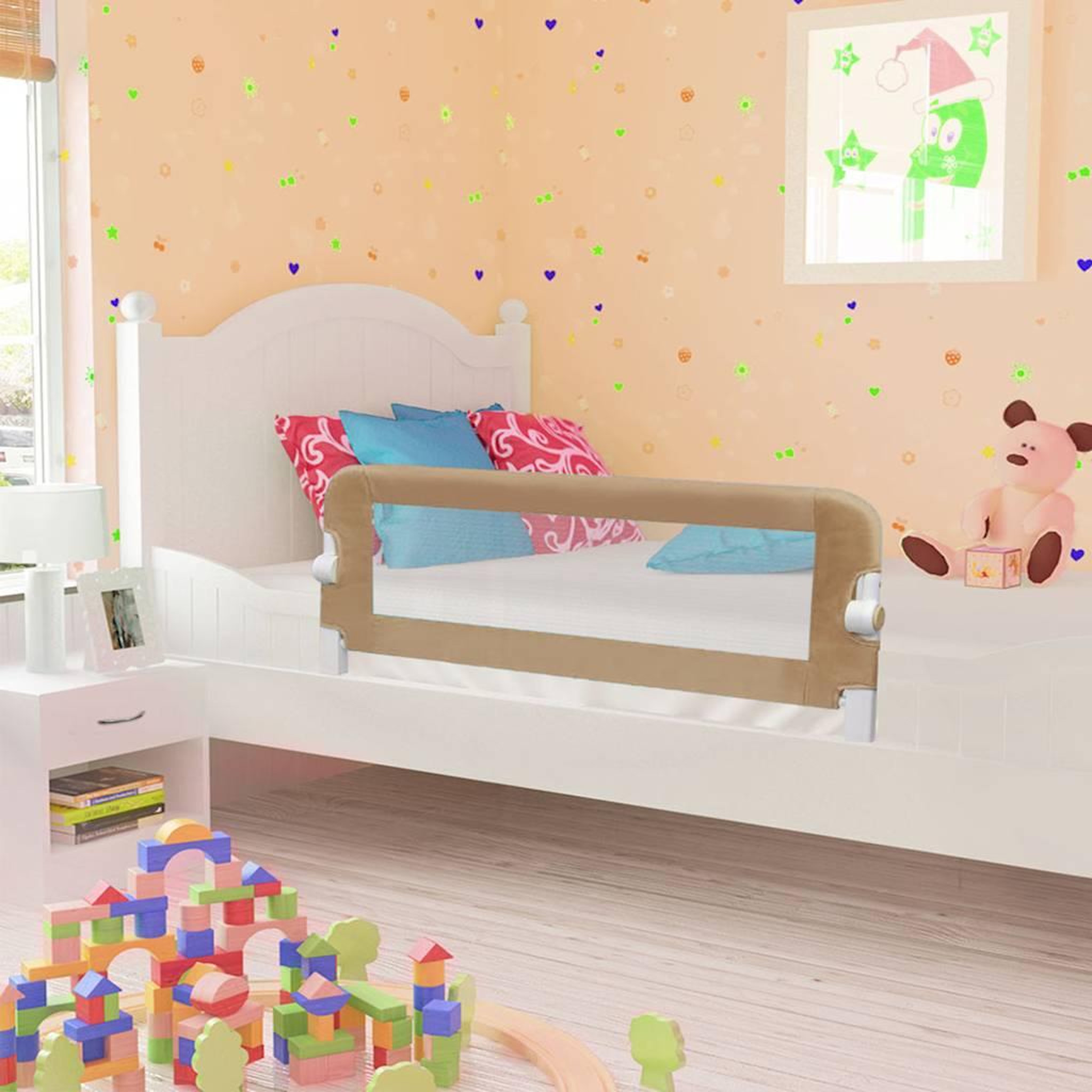 Voir la diapositive 1 : VIDAXL Barriere de lit enfant Taupe 102x42 cm Polyester