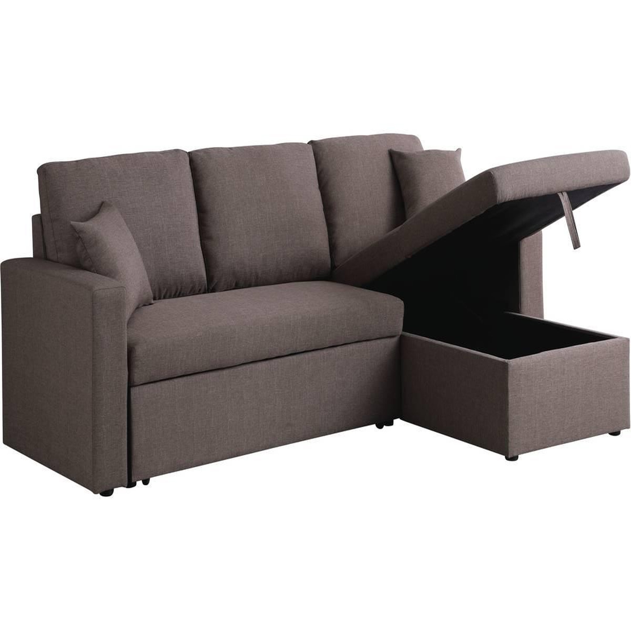 Habitat et Jardin Canapé d'angle convertible/ réversible avec coffre  alain  - 3 places - taupe