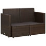 Voir la diapositive 5 : VIDAXL Canape de jardin a 2 places avec coussins Marron Resine tressee