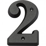 CENTRALE BRICO Chiffre 2 en zamak mat H.8 x l.4.5 cm