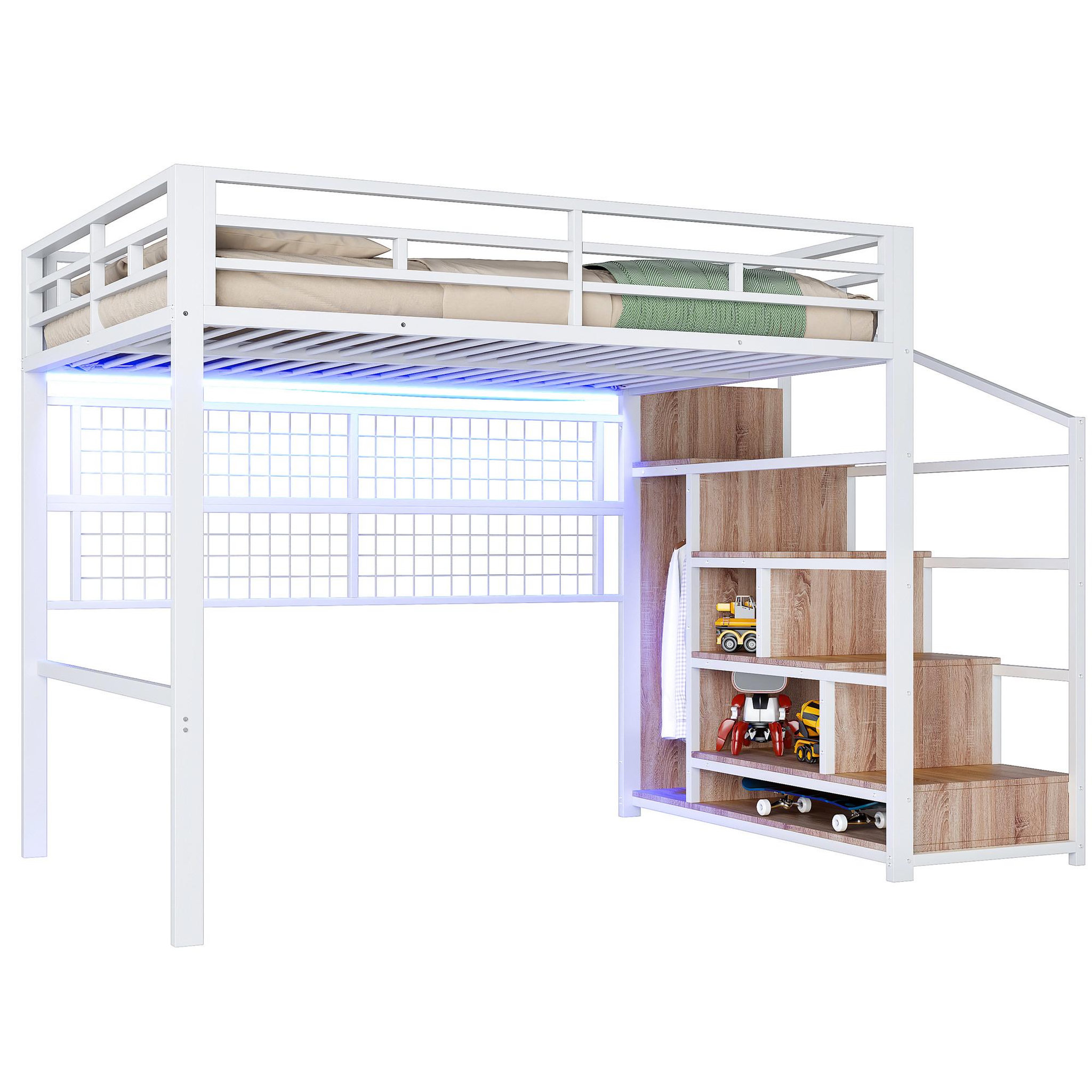 Voir la diapositive 1 : MERAX Lit mezzanine 140x200cm
