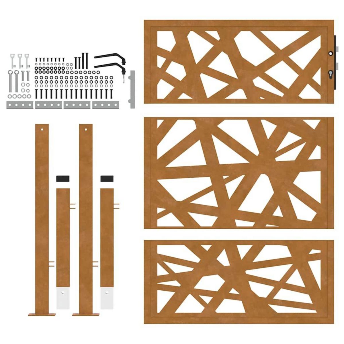 VIDAXL Porte de jardin acier resistant aux intemperies design lumiere