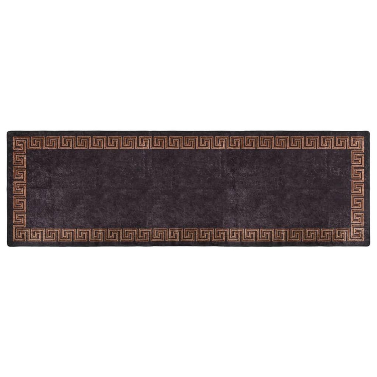 VIDAXL Tapis lavable antiderapant 80x300 cm Noir et dore