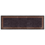 VIDAXL Tapis lavable antiderapant 80x300 cm Noir et dore