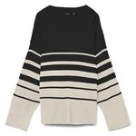 Vero Moda Pull Beige/ à rayures Femme Vero Moda Saba Stripe. Coloris disponibles : Noir